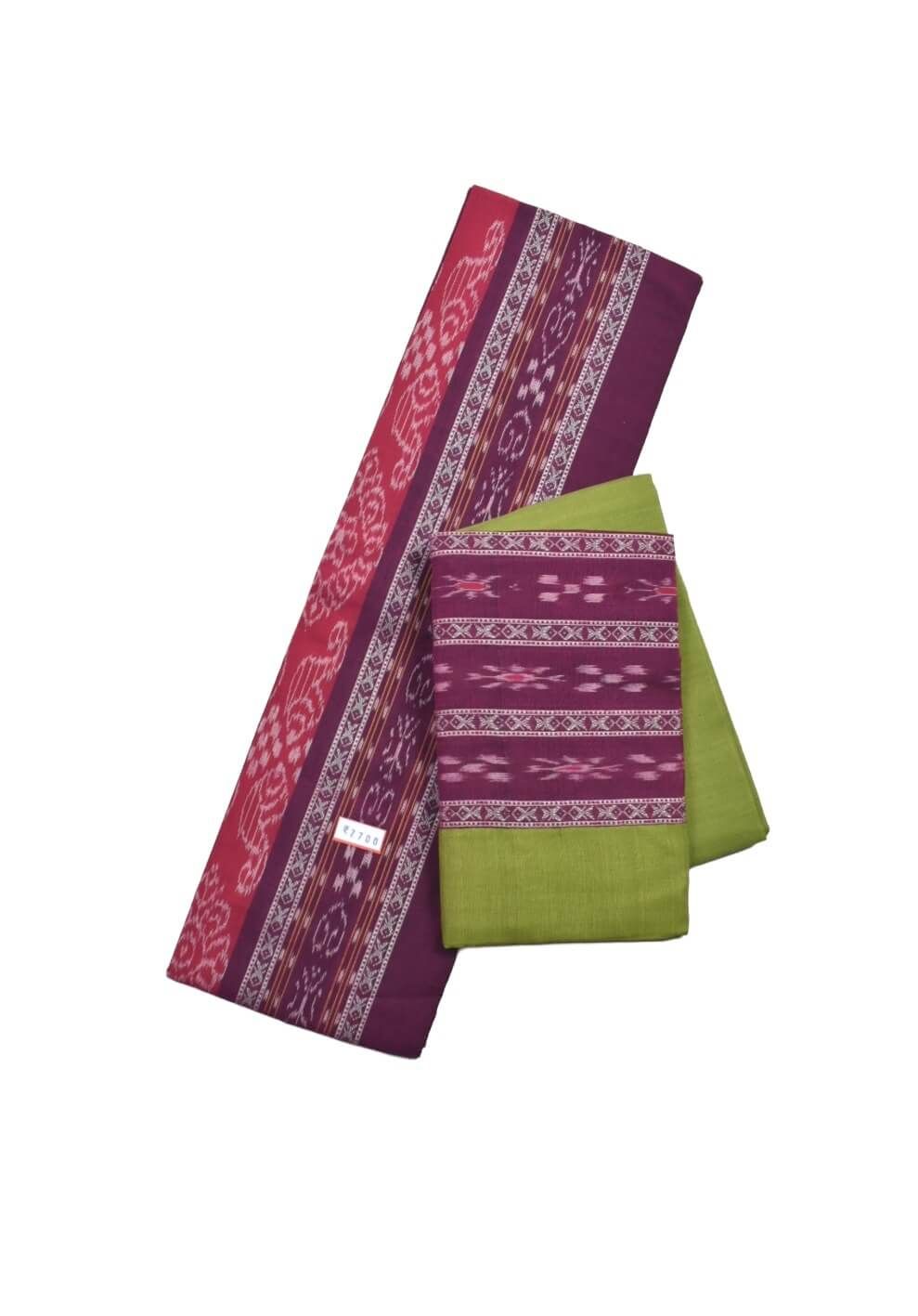 Purple Colour Sambalpuri Handloom Cotton Bomkai Dress Material