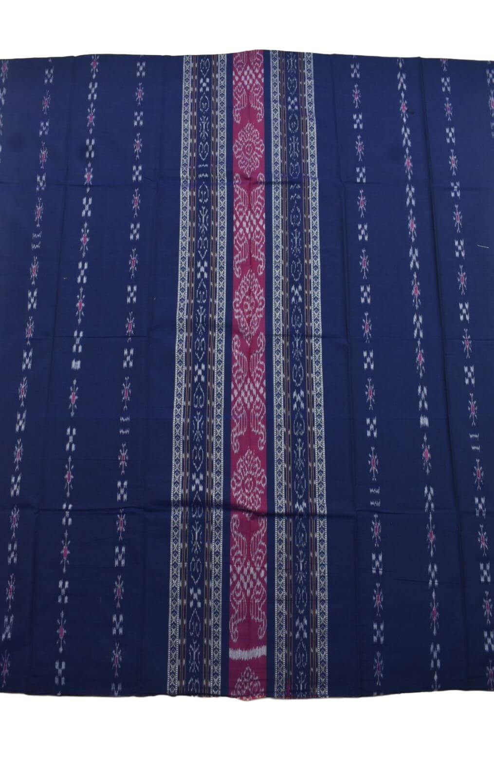 Blue Colour Sambalpuri Handloom Cotton Bomkai Dress Material - Image 4