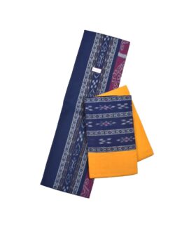 Blue Colour Sambalpuri Handloom Cotton Bomkai Dress Material