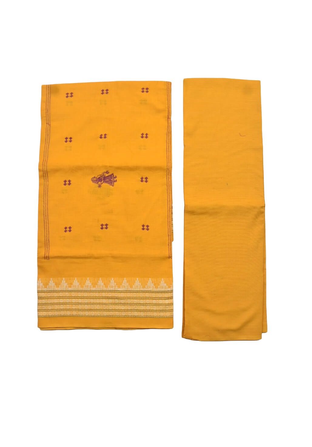 Pink Colour Sambalpuri Handloom Cotton Bomkai Dress Material - Image 2