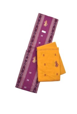 Pink Colour Sambalpuri Handloom Cotton Bomkai Dress Material