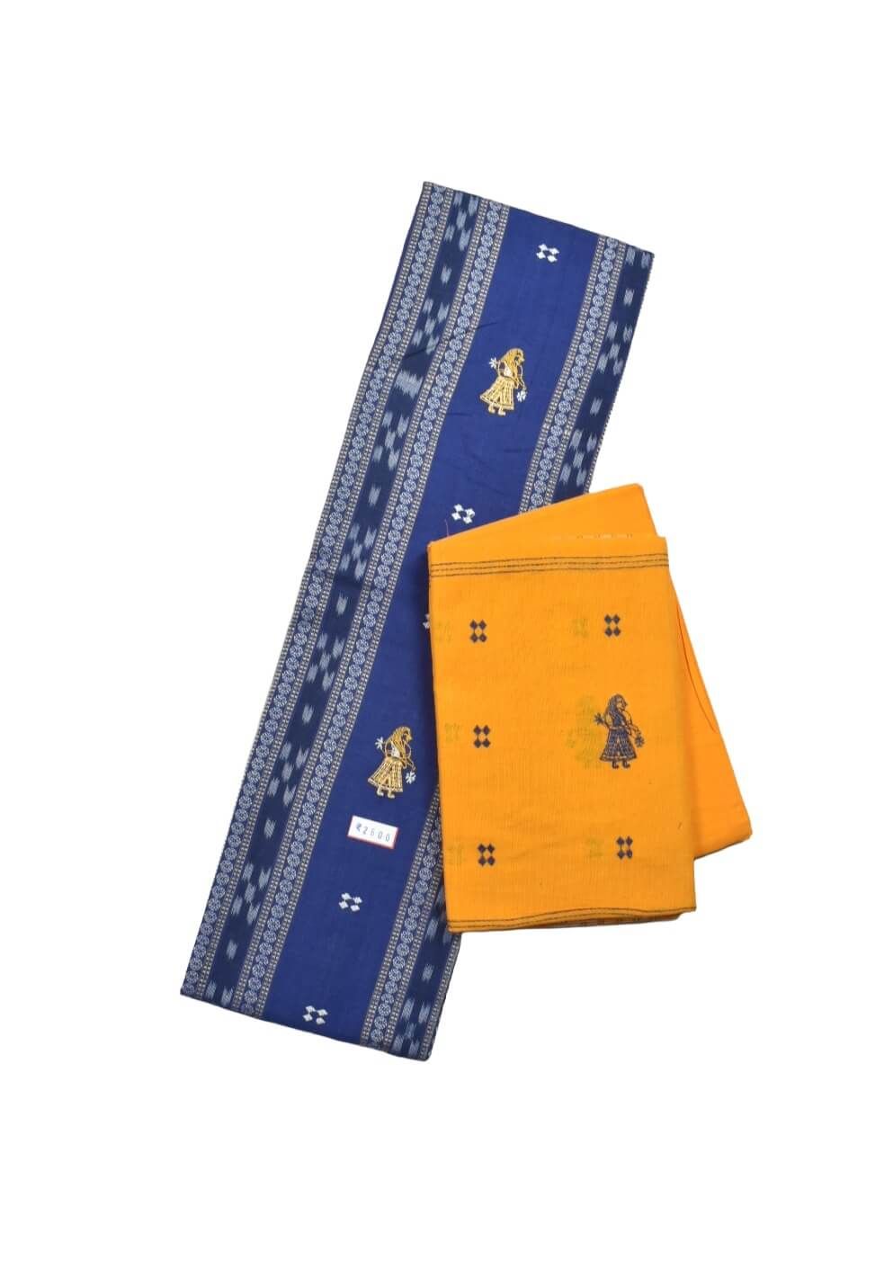 Blue Colour Sambalpuri Handloom Cotton Bomkai Dress Material