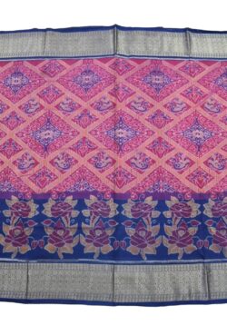 Pink-Blue Combination Sambalpuri Handloom Cotton Saree