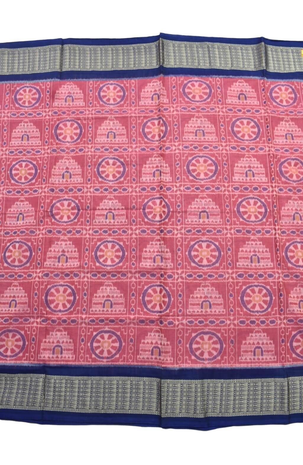 Pink Colour Konark Design Sambalpuri Handloom Cotton Saree