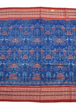 Sky Blue Colour Tribal Design Sambalpuri Handloom Cotton Saree