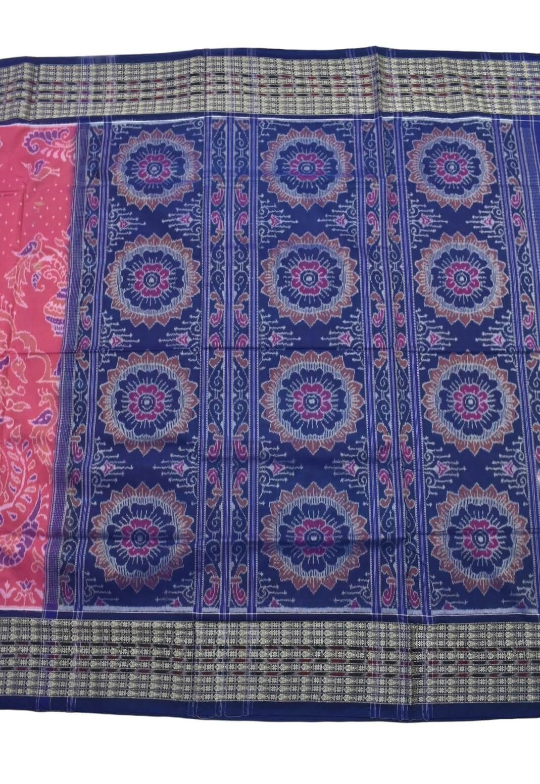 Pink Colour Sambalpuri Handloom Cotton Saree - Image 2