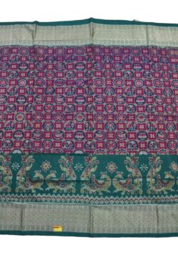 Red-Green Colour Sambalpuri Handloom Cotton Saree