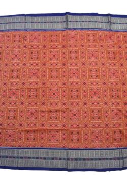 Orange Colour Sambalpuri Handloom Cotton Saree