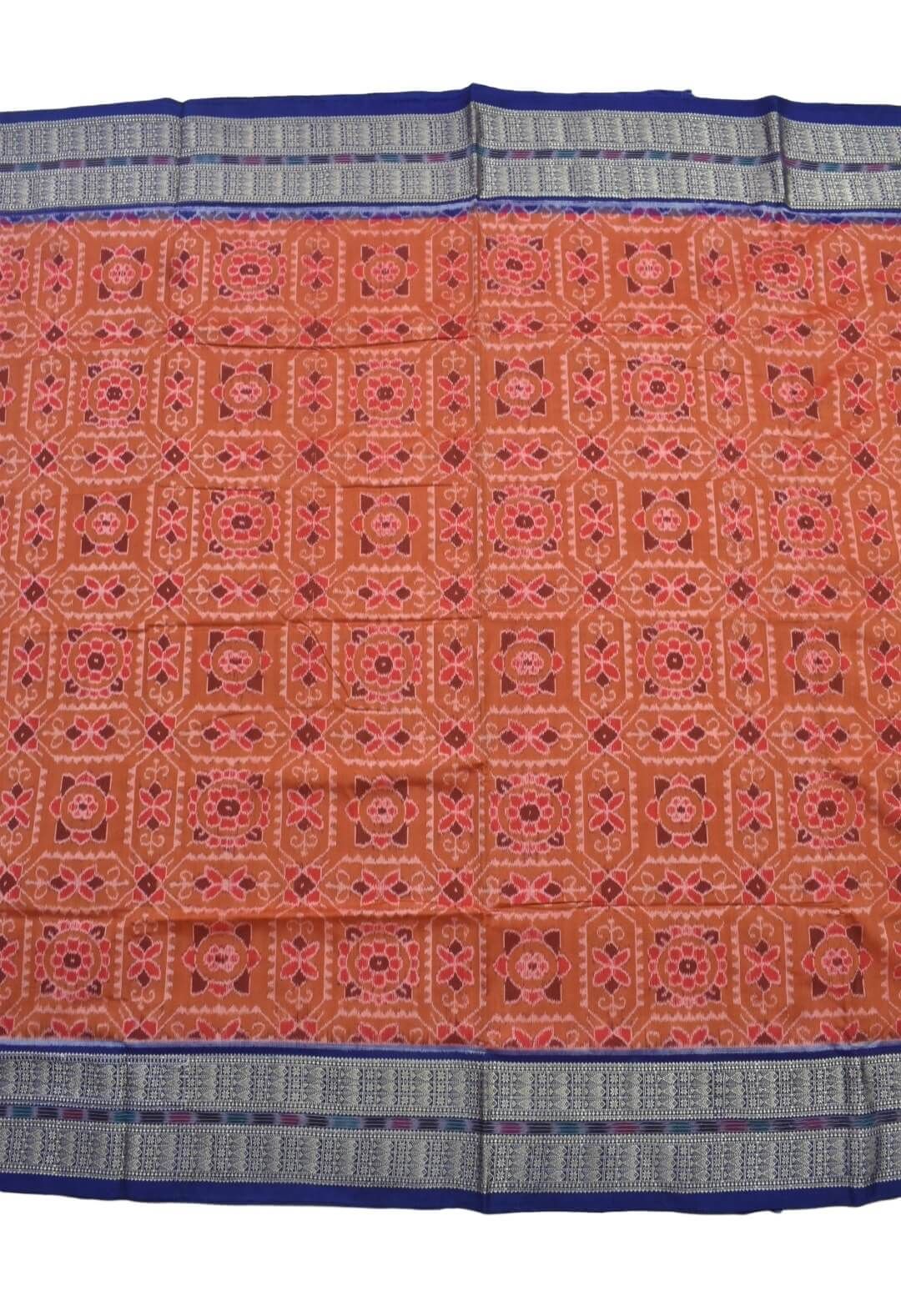 Orange Colour Sambalpuri Handloom Cotton Saree