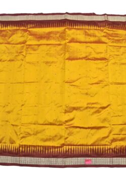 Yellow Colour Sambalpuri Handloom Bandha Silk Saree