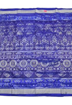 Blue Colour Sambalpuri Handloom Bandha Silk Saree