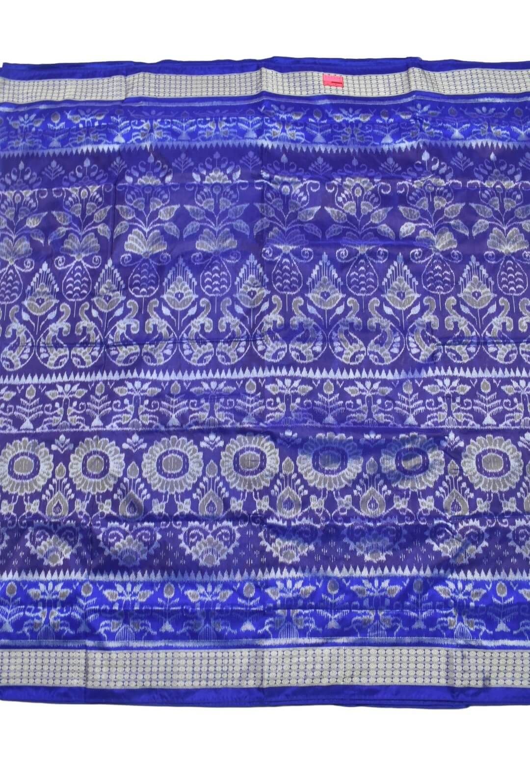 Blue Colour Sambalpuri Handloom Bandha Silk Saree