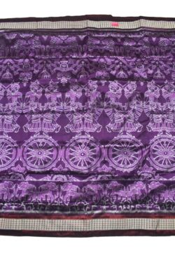 Purple Colour Sambalpuri Handloom Bandha Silk Saree