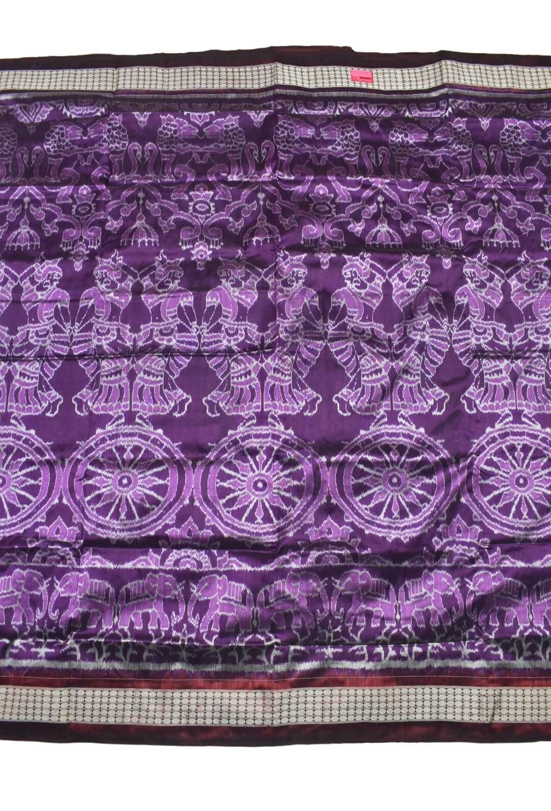 Purple Colour Sambalpuri Handloom Bandha Silk Saree