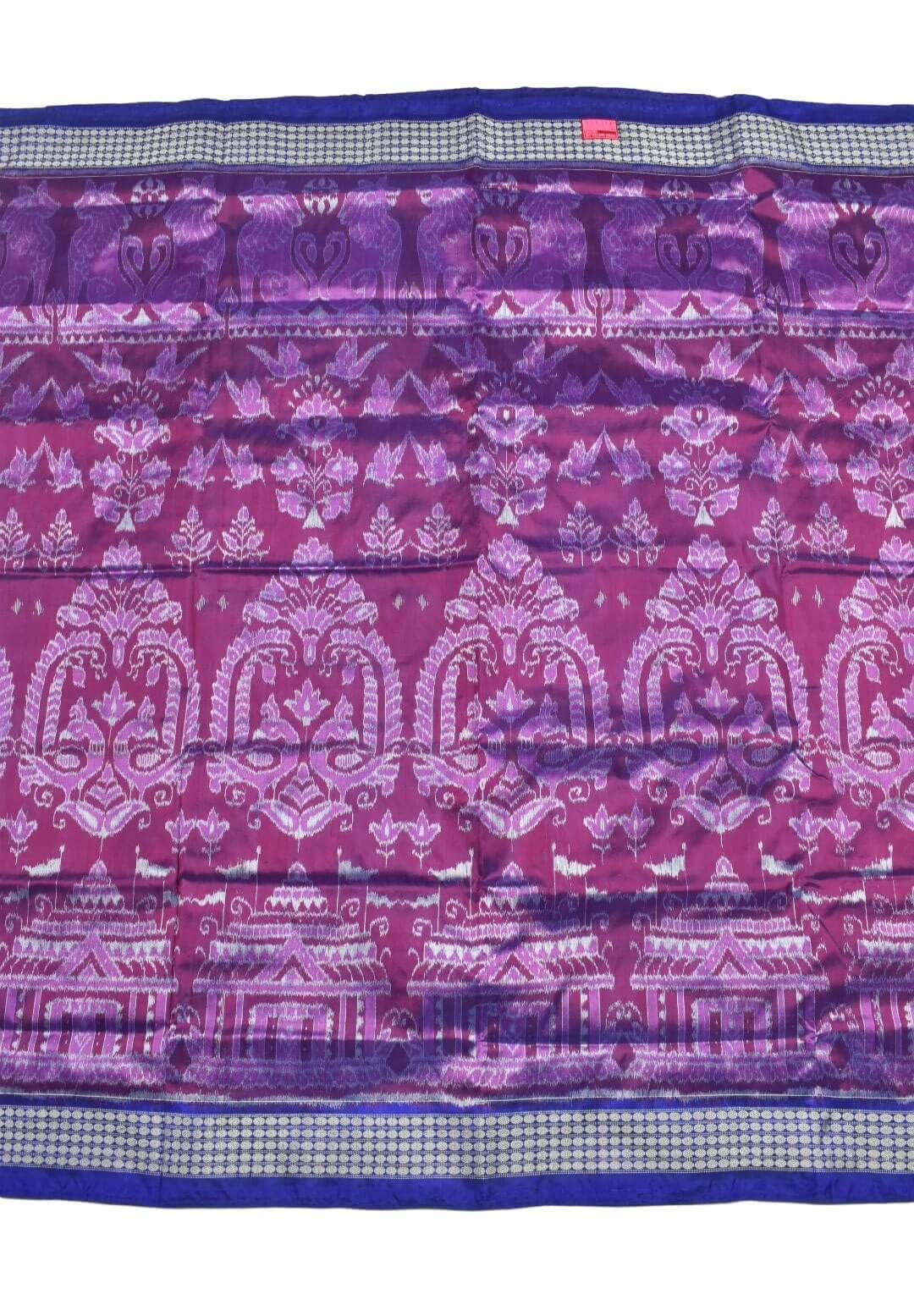 Pink Colour Sambalpuri Handloom Bandha Silk Saree
