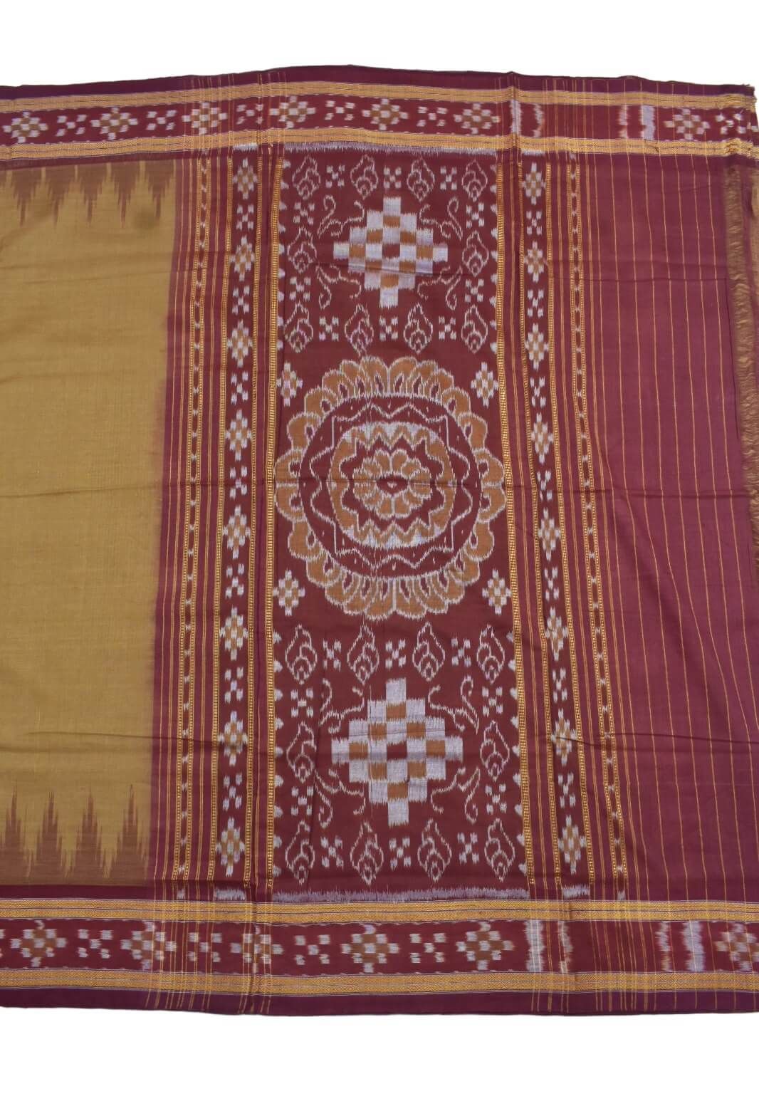 Brown Colour Sambalpuri Cotton Saree - Image 2