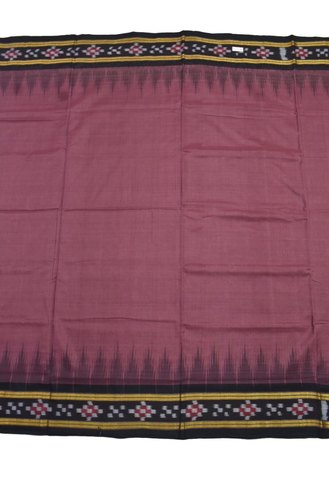 Carrot Colour Sambalpuri Cotton Saree