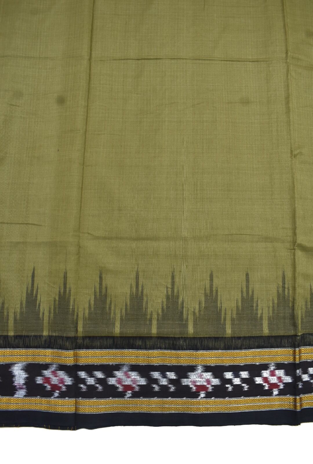 Mehendi Colour Sambalpuri Handloom Cotton Saree - Image 4