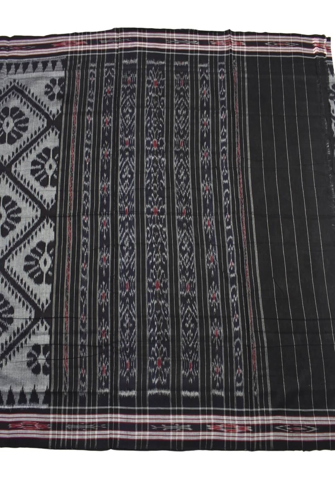 Gray Colour Sambalpuri Handloom Mania bandha Cotton Saree - Image 2