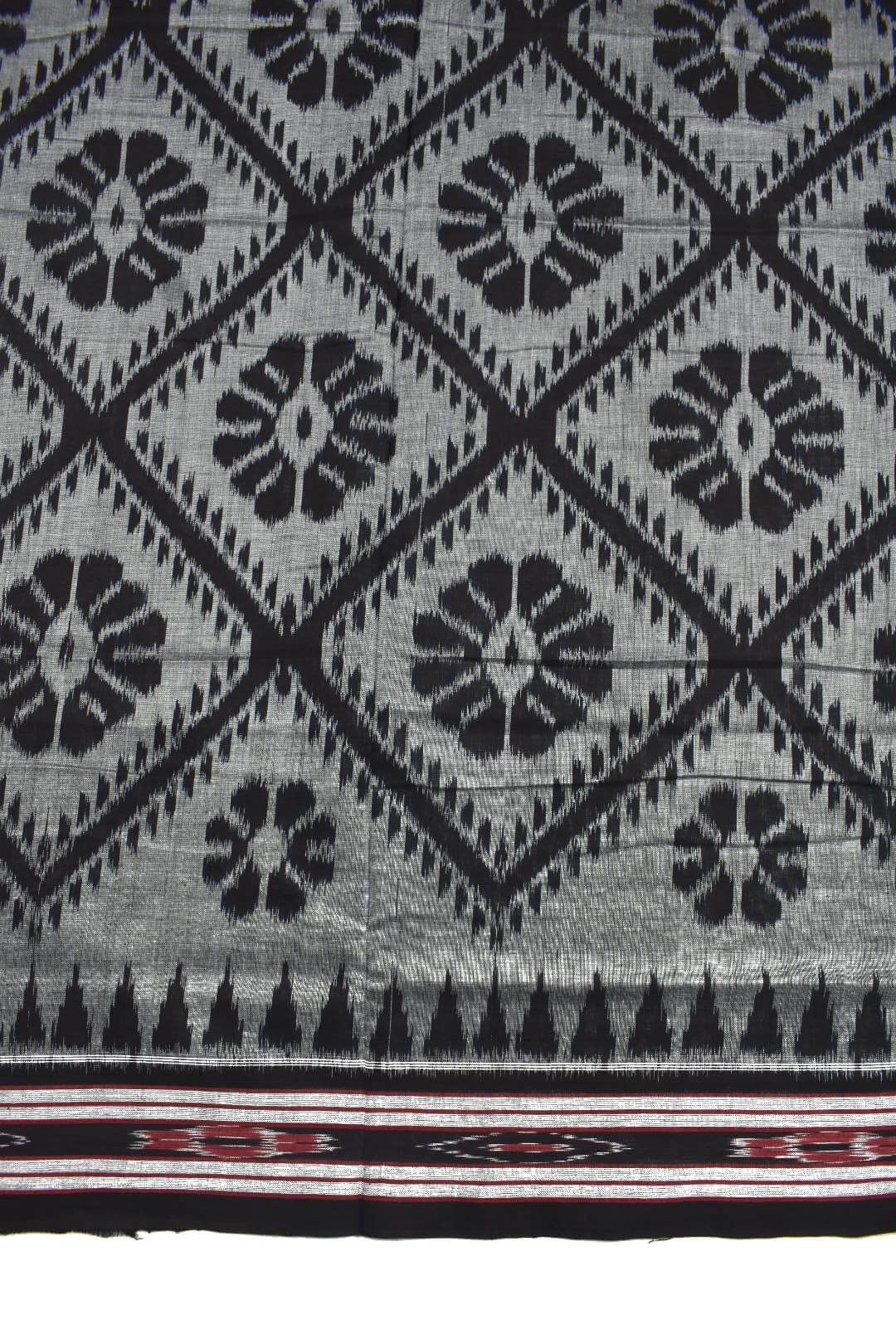 Gray Colour Sambalpuri Handloom Mania bandha Cotton Saree - Image 4