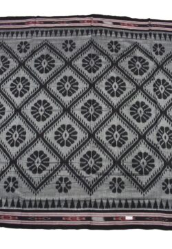 Gray Colour Sambalpuri Handloom Mania bandha Cotton Saree