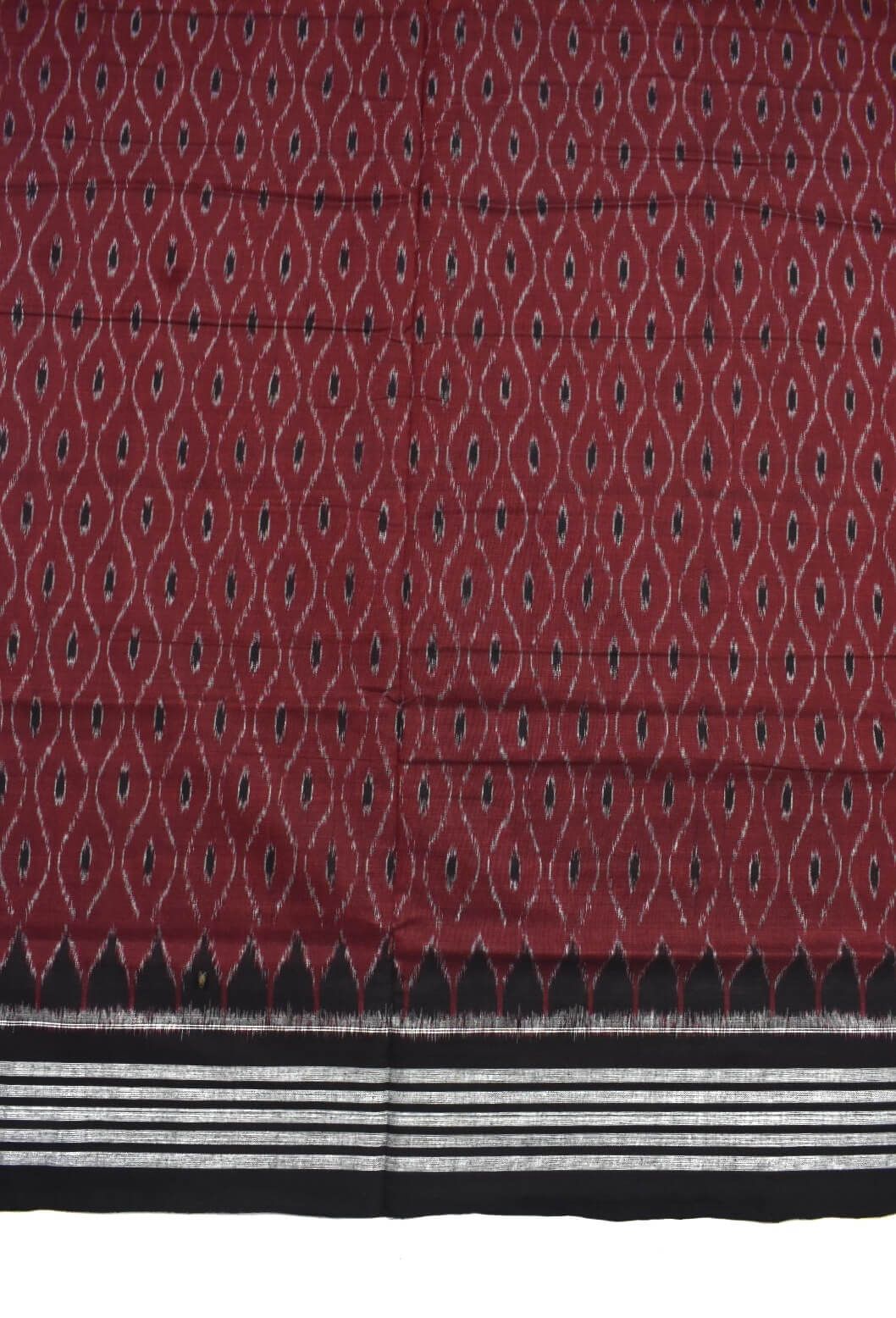 Red Colour Sambalpuri Cotton Saree - Image 4