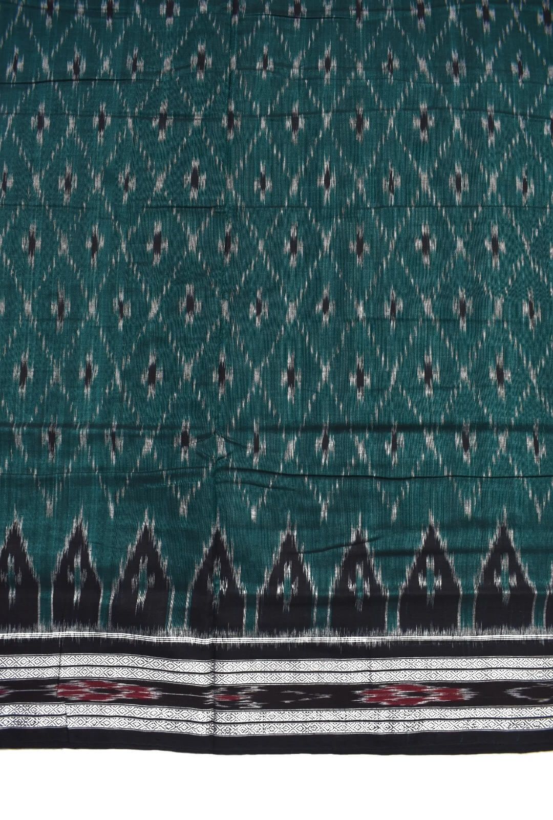 Green Colour Sambalpuri Cotton Saree - Image 4