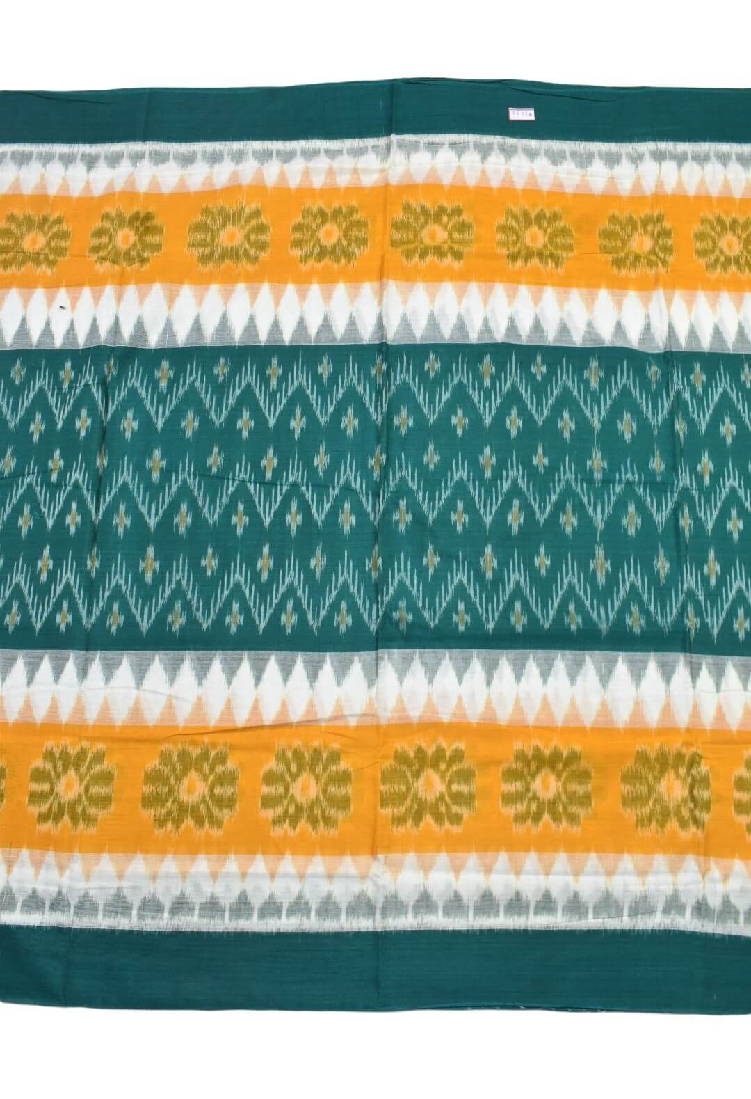 Green-Yellow Colour Sambalpuri Cotton Saree