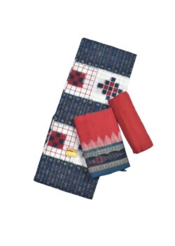 Green-Red Colour Sambalpuri Handloom Cotton Dress Material