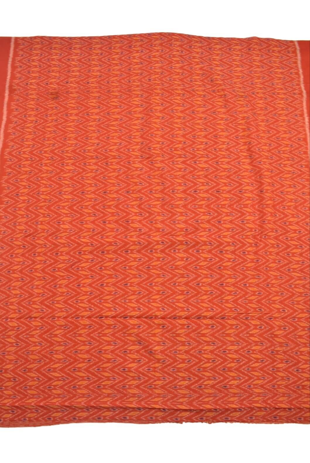 Orange Colour Sambalpuri Handloom Cotton Dress Material - Image 4