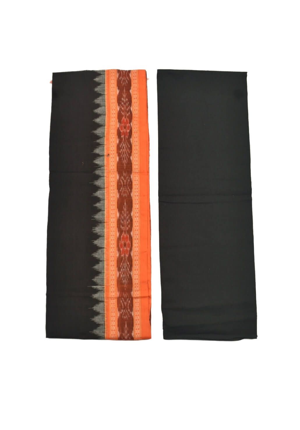 Orange Colour Sambalpuri Handloom Cotton Dress Material - Image 2