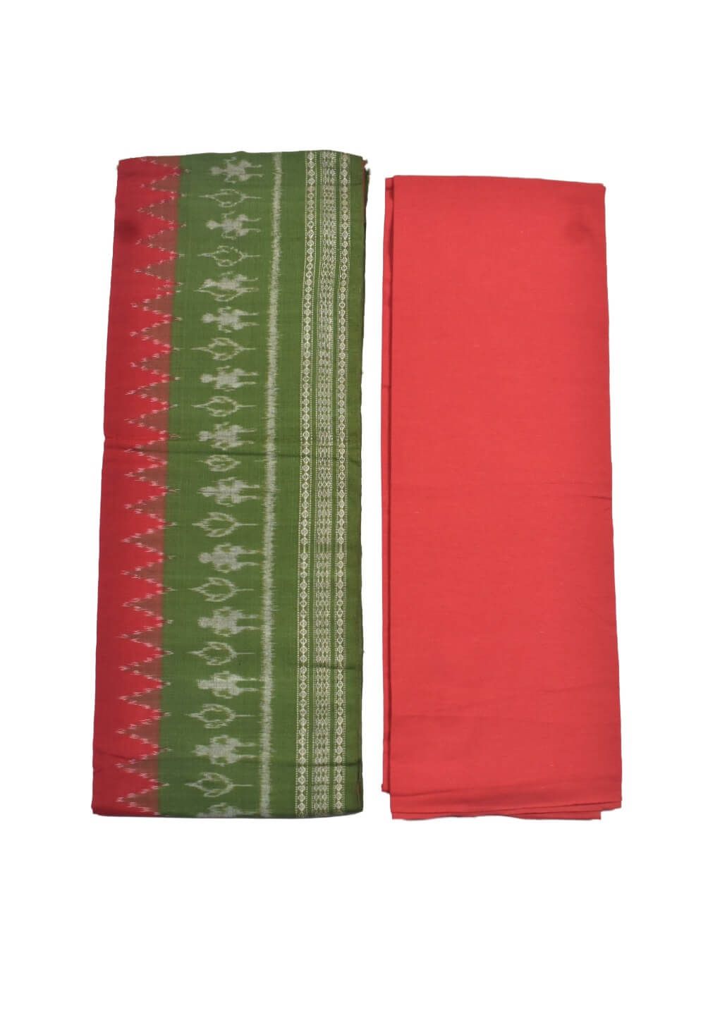 Mahendi Colour Sambalpuri Handloom Cotton Dress Material - Image 2