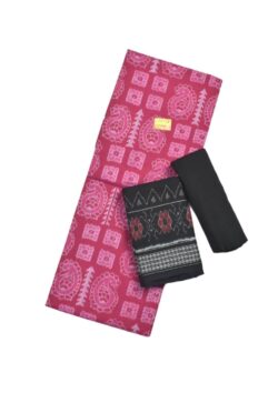 Pink Colour Sambalpuri Handloom Cotton Dress Material