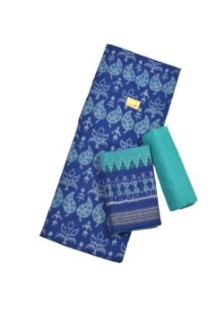 Blue Colour Sambalpuri Handloom Cotton Dress Material