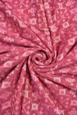 Pink Colour Sambalpuri Handloom Cotton Fabric