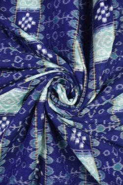 Blue-Pitch Colour Sambalpuri Handloom Cotton Fabric