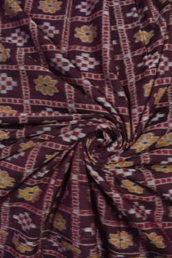 Brown Colour Sambalpuri Handloom Cotton Fabrics