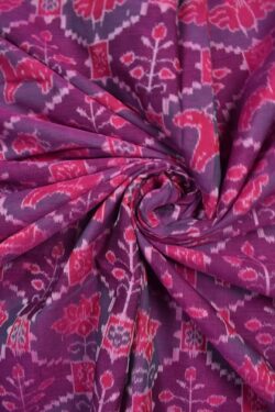 Pink-Red Colour Sambalpuri Handloom Cotton Fabrics