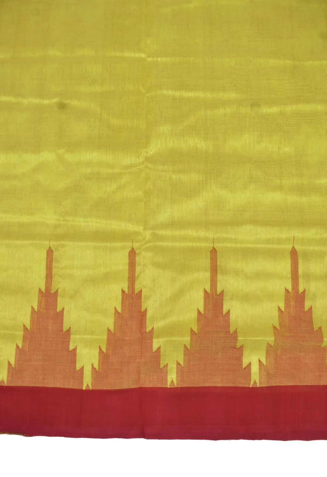 Yellow Colour Sambalpuri Handloom Tissue/Cotton Mix Saree - Image 4