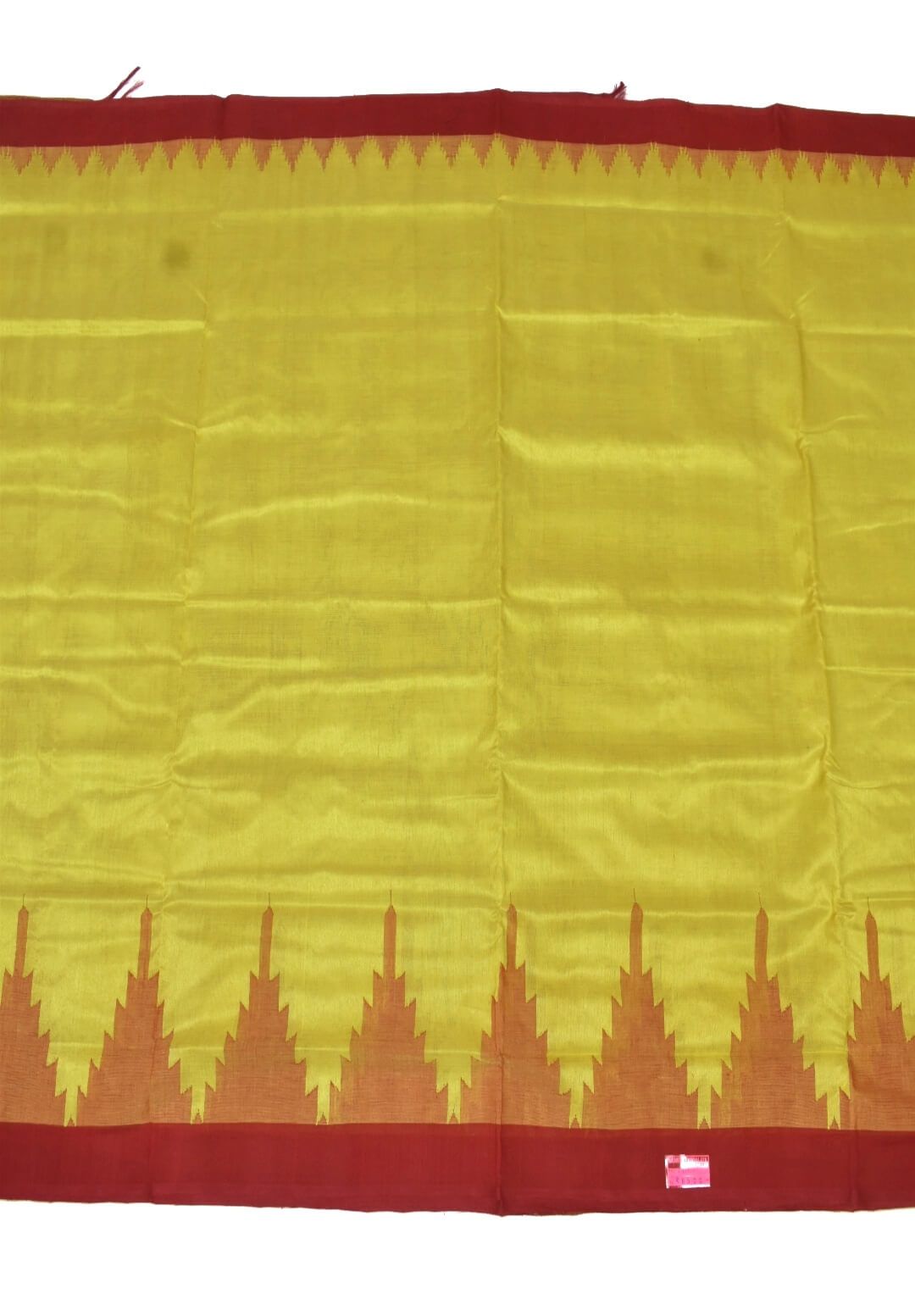 Yellow Colour Sambalpuri Handloom Tissue/Cotton Mix Saree