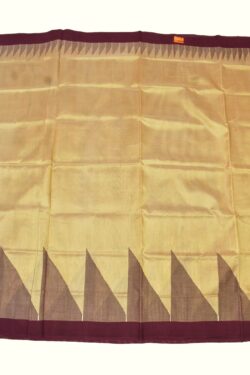 Cream Colour Sambalpuri Handloom Tissue/Cotton  Mix Saree