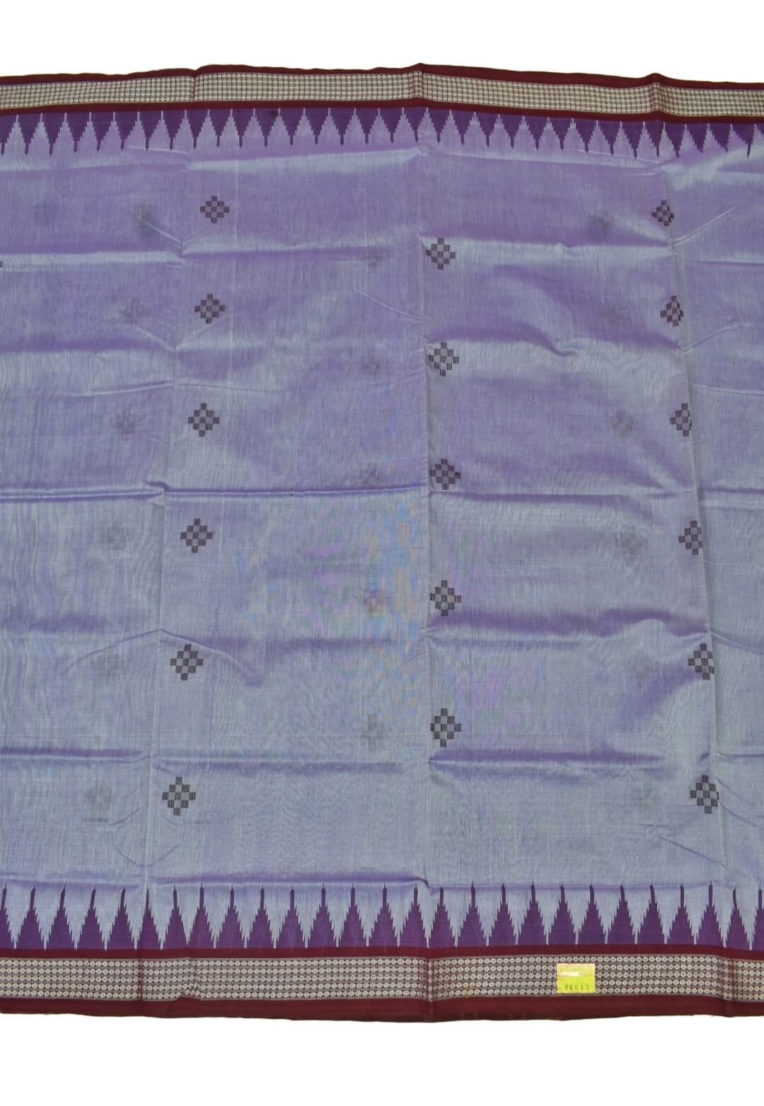 Lite Blue Colour Sambalpuri Handloom Cotton Bapta Saree