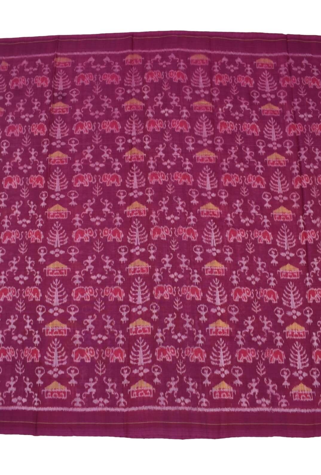 Pink Colour Sambalpuri Handloom Cotton Dress Material - Image 4
