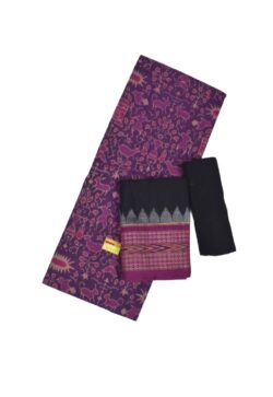 Purple Colour Sambalpuri Handloom Cotton Dress Material