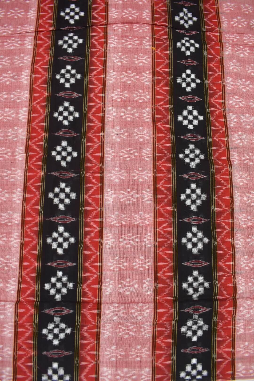 Black-Pitch Colour Sambalpuri Handloom Cotton Dress Material - Image 5