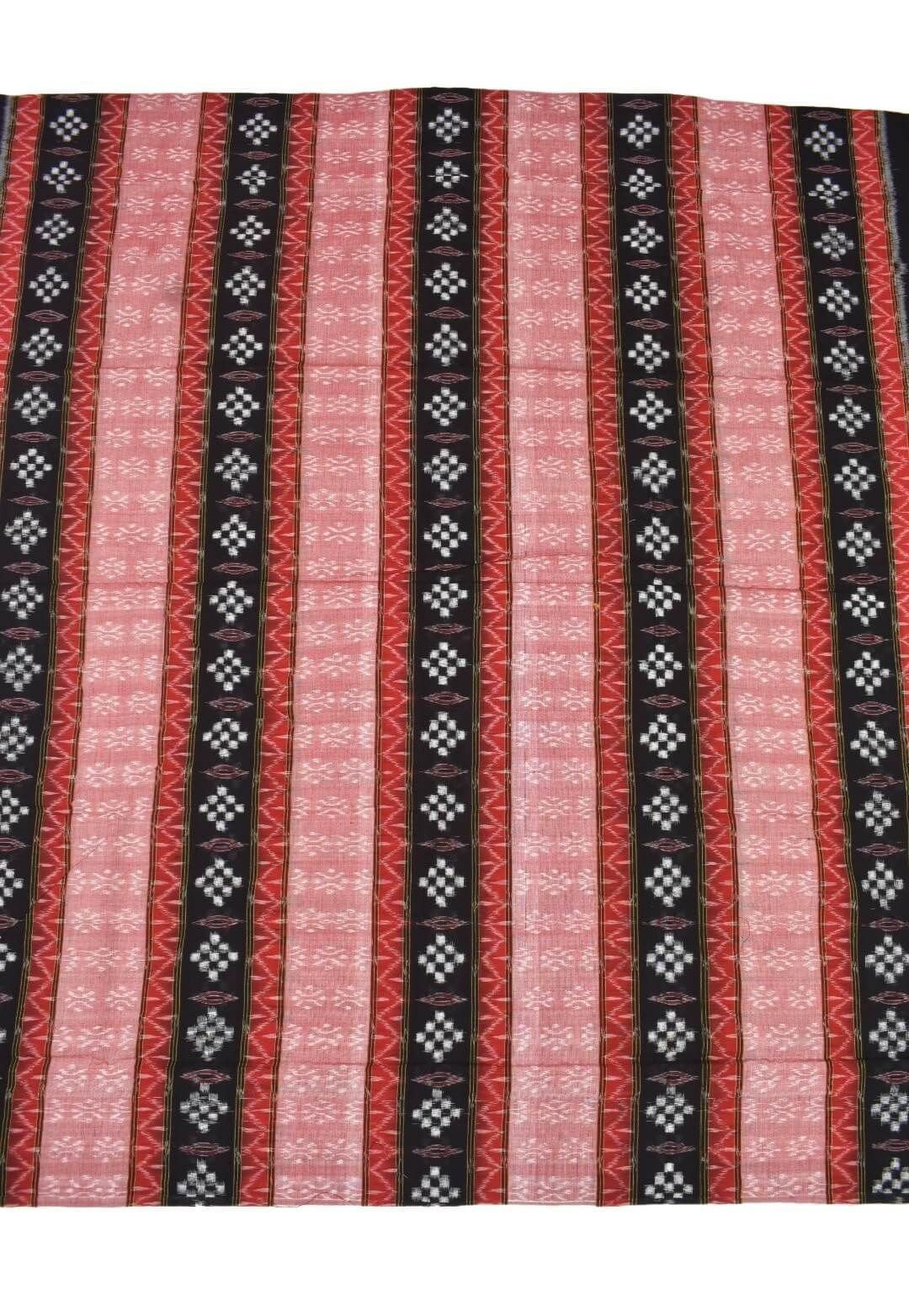 Black-Pitch Colour Sambalpuri Handloom Cotton Dress Material - Image 4