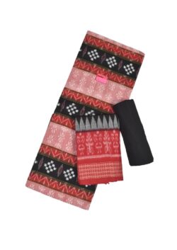 Black-Pitch Colour Sambalpuri Handloom Cotton Dress Material