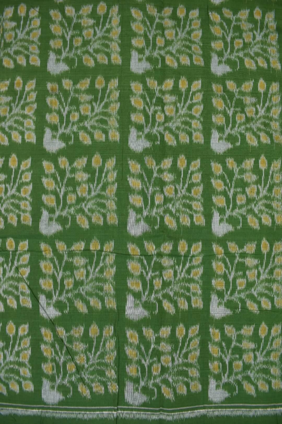 Green Colour Sambalpuri Handloom Cotton Dress Material - Image 5