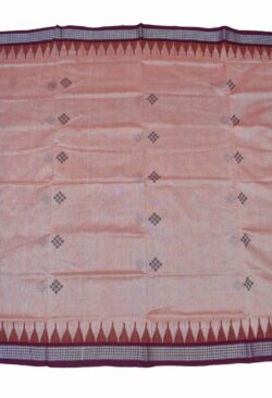 Orange Colour Sambalpuri Handloom Cotton Bapta Saree