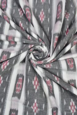 White Colour Sambalpuri Handloom Cotton Fabric